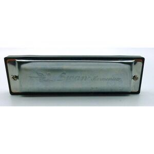 Swan Harmonica 10 Holes - Silver & Black